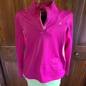 SOLD Hot pink champion half zip sweater